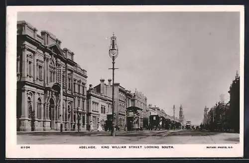 AK Adelaide, Tramways on King William Street, looking south