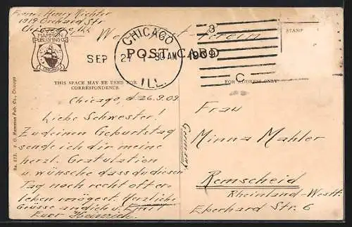 AK Madison, Street with Tramway, Strassenbahn