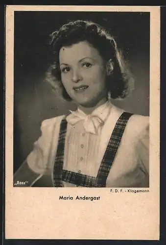 AK Schauspielerin Maria Andergast, Portrait