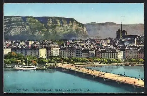 AK Genève, Vue générale de la Rive Gauche