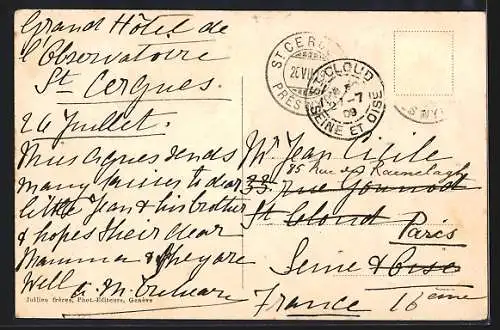 AK Saint-Cergue, Grand Hotel de l`Observatoire