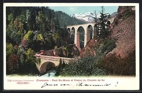 AK Chamonix, Pont Ste-Marie et Viaduc du Chemin de fer