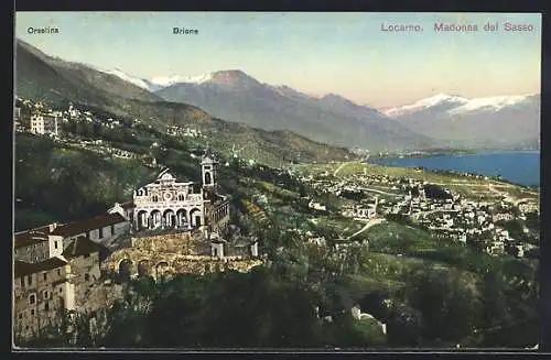 AK Locarno, Madonna del Sasso, Orselina & Brione