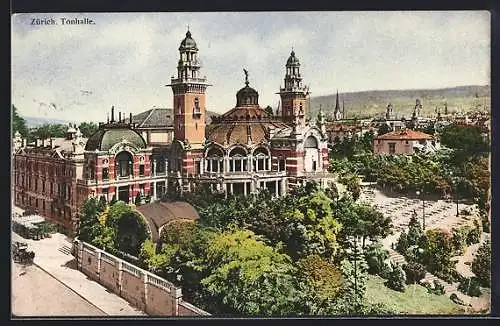 AK Zürich, Blick auf die Tonhalle