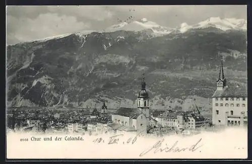 AK Chur, Ortsansicht mit Calanda