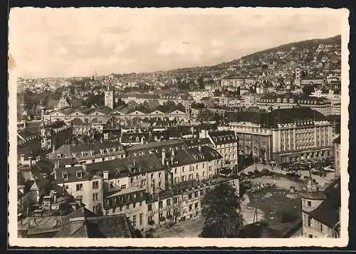 AK Zürich, Bahnhofquartier aus der Vogelschau