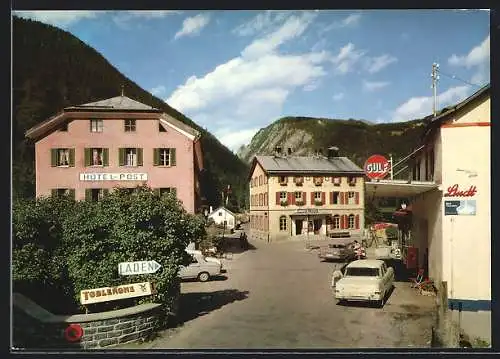 AK Martina, Hotel Post mit Zollamt an der Schweiz.-österr. Grenze