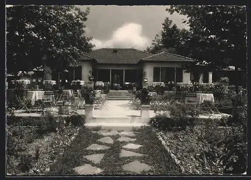 AK Agnuzzo /Lugano, Lido-Pension-Museum Casa Corey, Gartenansicht