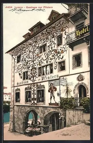 Künstler-AK Luzern, Gasthaus zur Pfistern