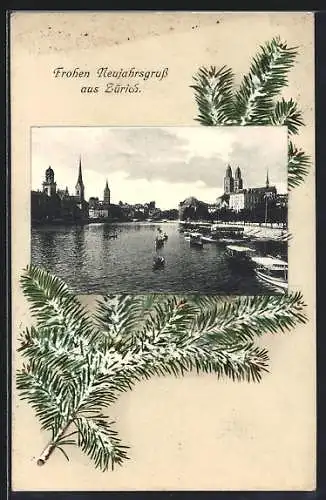 AK Zürich, Partie am Limmat