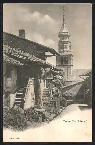 AK Yvoire /Lac Léman, Rue et Eglise