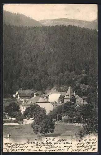 AK Saint-Cergue, vue d`ensemble avec la Dôle