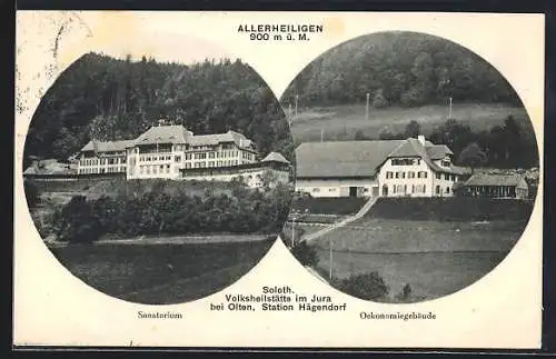 AK Grenchen, Volksheilstätte Allerheiligen, Sanatorium, Oekonomiegebäude