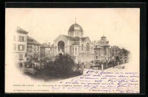 AK Chaux-de-Fonds, La Synagogue et le Controle Fédéral, Synagoge