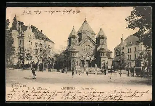 AK Chemnitz, Passanten an der Synagoge