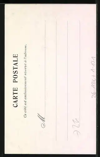 AK M. Le General Andre reitet auf Pferd in Uniform, Karikatur Frankreich