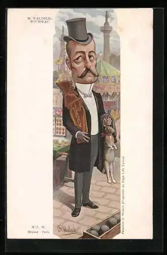 Künstler-AK Alphonse Hector Colomb (B. Moloch): Karikatur von M. Waldeck-Rousseau