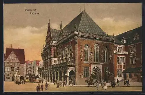 AK Bremen, Blick auf Rathaus