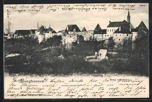 AK Burghausen / Ach, Burg von Osten