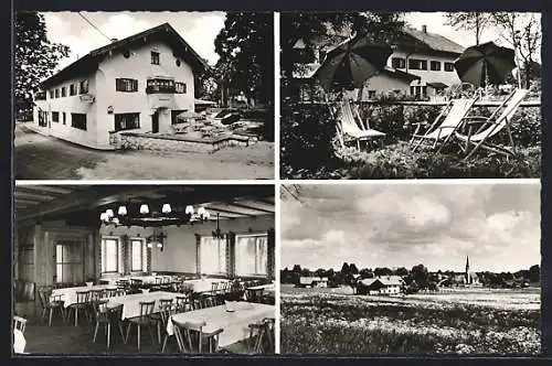 AK Föching /Holzkirchen, Gasthaus Föchingerhof, Innenansicht, Garten