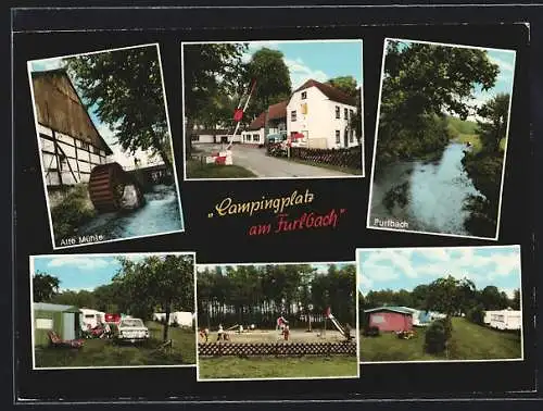 AK Stukenbrock, Campingplatz am Furlbach, Alte Mühle, Furlbach