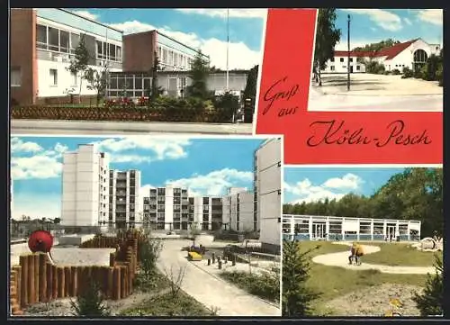 AK Köln-Pesch, Schule, Hochhaus-Siedlung, Ortspartie