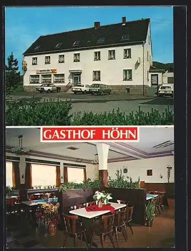 AK Hoppstädten / Nahe, Der Gasthof Höhn mit Innenansicht, Inh. Norbert Höhn