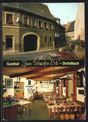 AK Dettelbach, Gasthof zum Scharfen Eck Fam. Ludwig, Rathausplatz 5