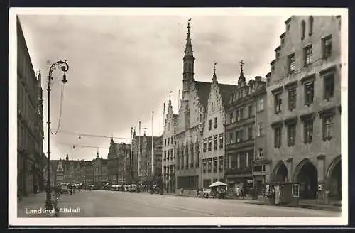 AK Landshut / Isar, Strassenpartie in der Altstadt