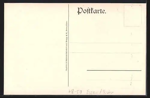 Künstler-AK Essen /Ruhr, Aus der Kruppschen Gussstahlfabrik, Martinwerk, Fabrikarbeiter beim Abstechen eines Ofens