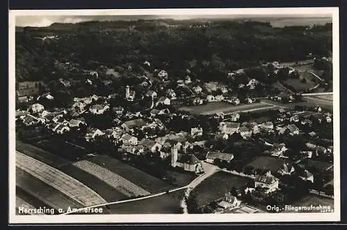 AK Herrsching am Ammersee, Ortsansicht vom Flugzeug aus