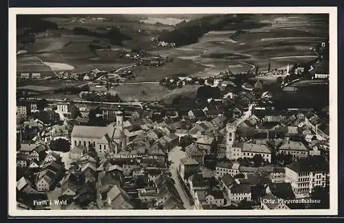 AK Furth i. Wald, Teilansicht vom Flugzeug aus