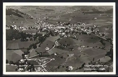 AK Oberstaufen i. Allgäu, Gesamtansicht vom Flugzeug aus