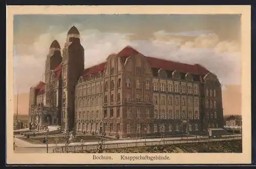 AK Bochum, Knappschaftsgebäude mit Strasse