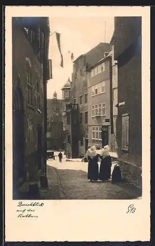 AK Marburg a. d. Lahn, Durchblick auf das Rathaus