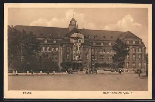 AK Essen, Maschinenbau-Schule und Strassenpartie