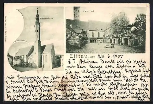 AK Zittau, Klosterkirche und Klosterhof