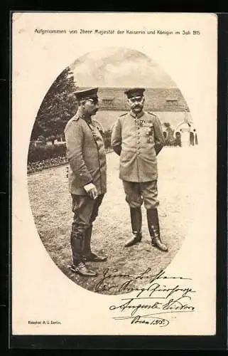 AK Kaiser Wilhelm II., aufgenommen von Ihrer Majestät der Kaiserin und Königin im Juli 1915