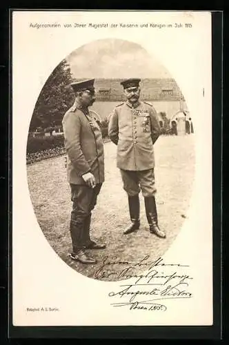 AK Kaiser Wilhelm II. in Uniform im Gespräch