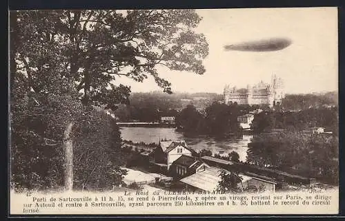 AK Clement-Bayard, Zeppelin über dem Schloss