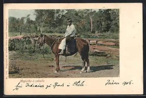 AK Chile, Mapuche á caballo