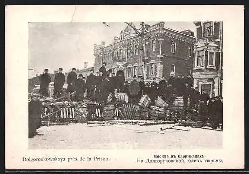 AK Moskau, Dolgoroukowskaya près de la Prison, Revolution 1905