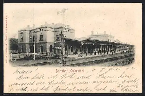 AK Herbesthal, Blick auf Bahnhof