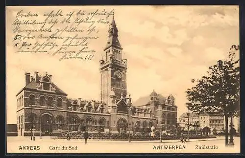 AK Anvers, Gare du Sud, Bahnhof