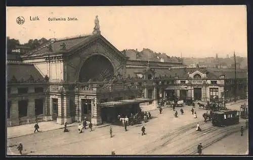 AK Liege, Gare des Guillemins, Strassenbahn