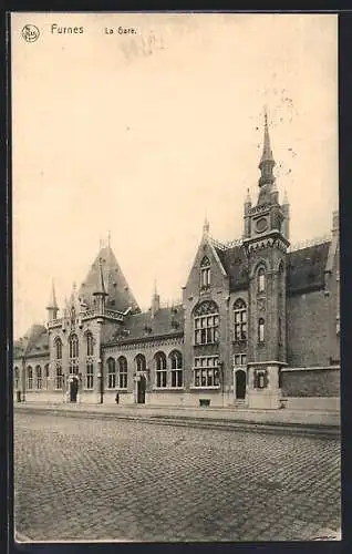 AK Furnes, La Gare, Bahnhof