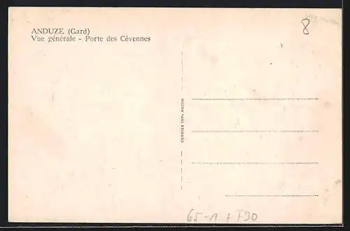 AK Anduze /Gard, Vue générale, Porte des Cévennes