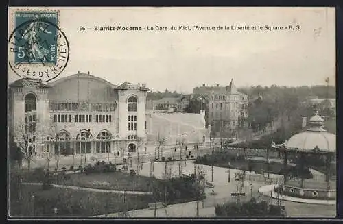AK Biarritz, La Gare du Midi, Bahnhof
