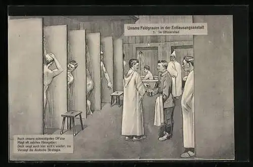 AK Im Offiziersbad der Entlausungsanstalt