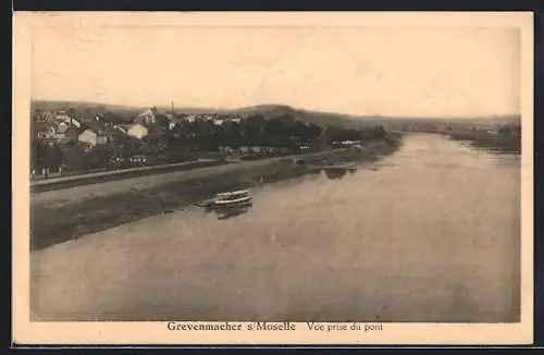 AK Grevenmacher s /Moselle, Vue prise du pont